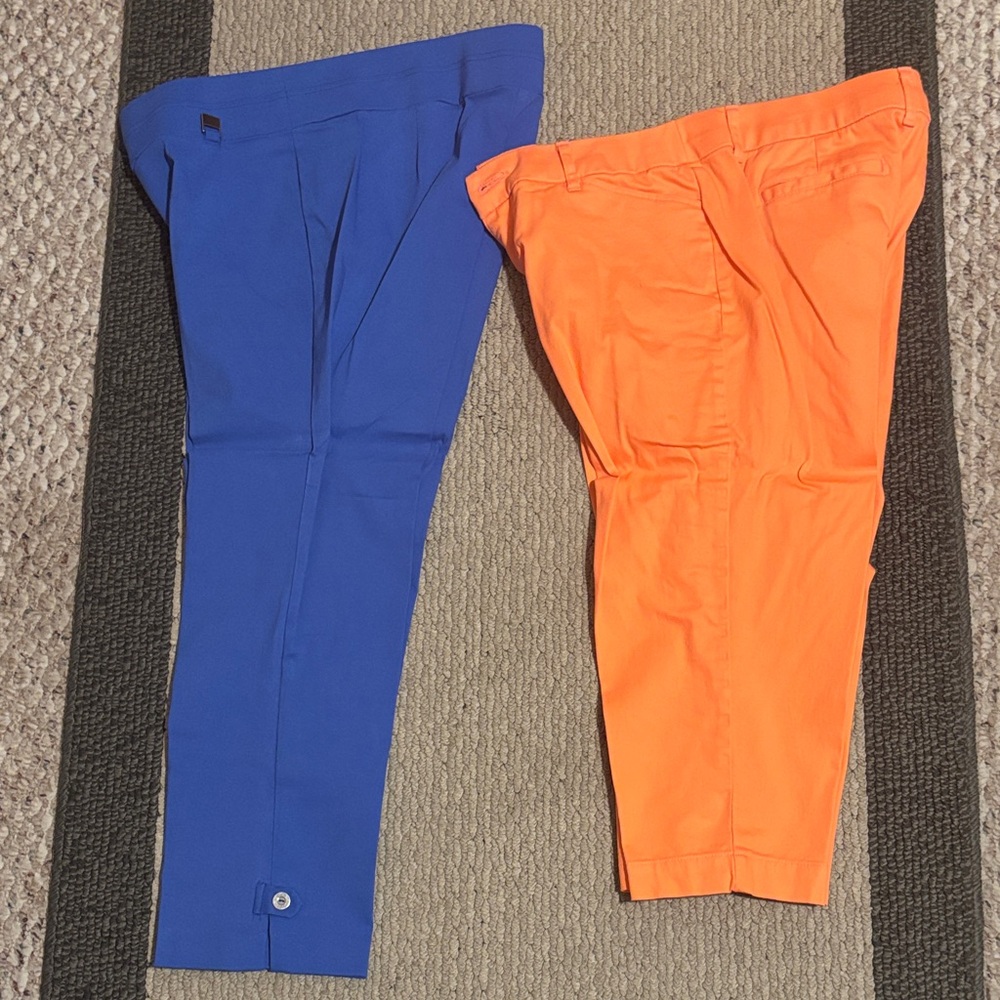St. John's Bay Blue and Orange Capris